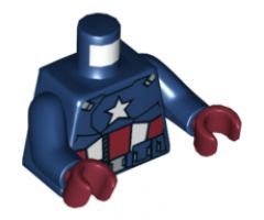 Torso Armor with White Star on Chest Pattern / Dark Blue Arms / Dark Red Hands