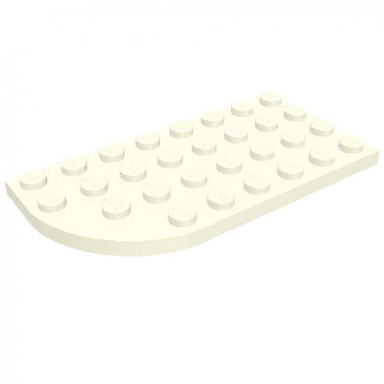 Plate, Round Curved 4 x 8 Right with Waffle Bottom