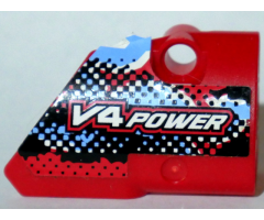 Technic, Panel Fairing # 2 Small Smooth Short, Side B with 'V4 POWER' Pattern (Sticker) - Set 8048