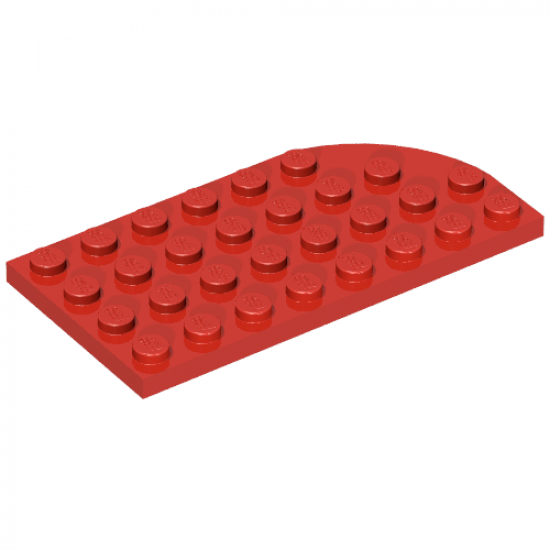 Plate, Round Curved 4 x 8 Right with Waffle Bottom