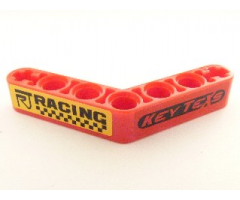 Technic, Liftarm 1 x 7 Bent (4 - 4) Thick with 'RACING' and 'KEY TEXS' Pattern (Stickers) - Sets 8041 / 42041