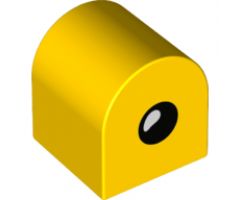 Duplo, Brick 2 x 2 x 2 Curved Top with Eye Open / Closed Pattern on Opposite Sides