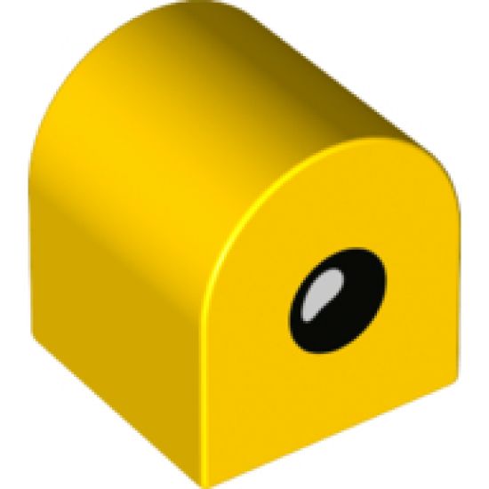 Duplo, Brick 2 x 2 x 2 Curved Top with Eye Open / Closed Pattern on Opposite Sides
