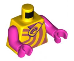 Torso with Coral Swirls, Shoulder Strap Pattern / Dark Pink Arms / Dark Pink Hands