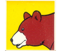 Duplo, Tile 2 x 2 x 1 with Brown Bear Mosaic Picture 01 Pattern (Set 1079)