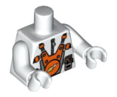 Torso Space Mars Mission Astronaut with Orange and Silver Pattern / White Arms / White Hands