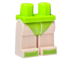 Hips and Light Nougat Legs with Lime Short Swimsuit and Lime Shoes Pattern