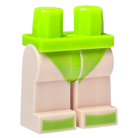 Hips and Light Nougat Legs with Lime Short Swimsuit and Lime Shoes Pattern