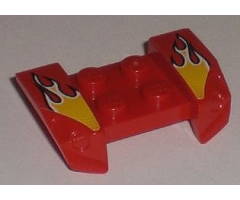 Vehicle, Mudguard 2 x 4 with Headlights Overhang with Yellow Flame Pattern on Both Sides (Stickers) - Set 8195