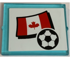 Glass for Window 1 x 4 x 3 with Flag of Canada and Soccer Ball Pattern (Sticker) - Set 3411