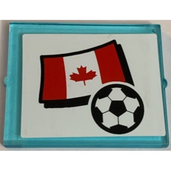 Glass for Window 1 x 4 x 3 with Flag of Canada and Soccer Ball Pattern (Sticker) - Set 3411