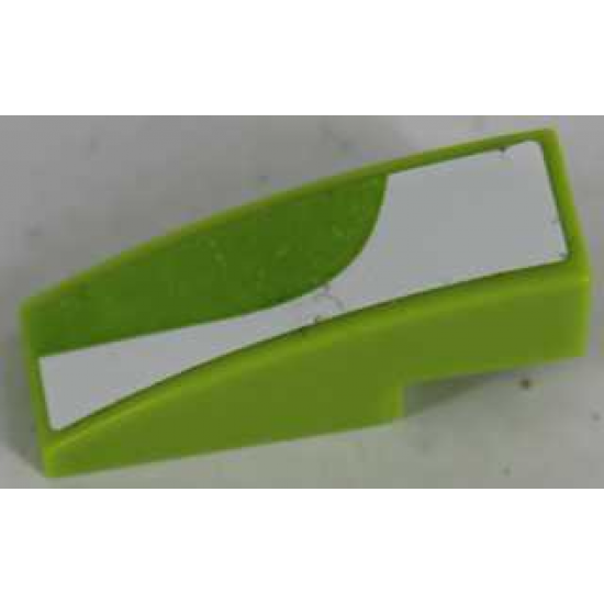 Slope, Curved 3 x 1 with White Curved Pattern Left (Sticker) - Set 8864