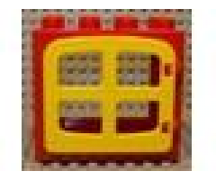 Duplo, Building Door / Window Frame 2 x 4 x 3 Raised Door Outline with Yellow Duplo Door / Window with 4 Panes (2332 / 4809)