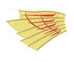 Cloth Sail 27 x 20 Right with Red and Dark Tan Lines Pattern