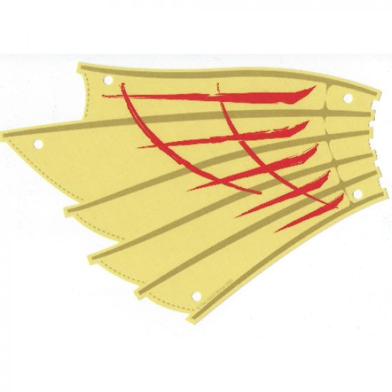 Cloth Sail 27 x 20 Right with Red and Dark Tan Lines Pattern