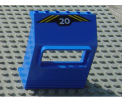 Panel 3 x 6 x 6 Sloped with Window with '20' and Yellow Stripes Pattern (Sticker) - Set 6520