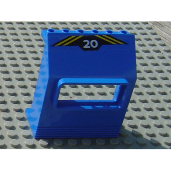 Panel 3 x 6 x 6 Sloped with Window with '20' and Yellow Stripes Pattern (Sticker) - Set 6520