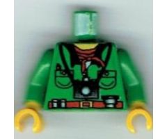 Torso Adventurers Orient Jacket, Red Bandana, and Camera Pattern / Green Arms / Yellow Hands
