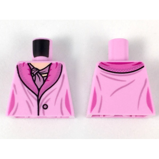 Torso Dress with Dark Pink Collar and Mauve Scarf Pattern
