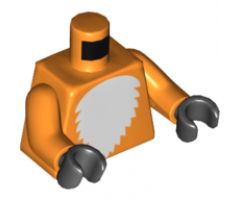 Torso with White Fur Pattern / Orange Arms / Black Hands