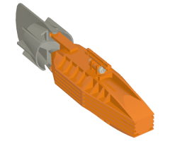 Electric, Motor with Boat Propeller and Rudder 19 x 4 x 4, 2-Blade Propeller