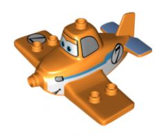Duplo, Aircraft Airplane Disney's Planes Dusty with Blue Trim and Number 7 Pattern