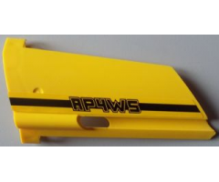 Technic, Panel Fairing #21 Large Long, Small Hole, Side B with 'RP4WS' Pattern (Sticker) - Set 8295