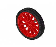 Wheel & Tire Assembly Spoked Large, with Black Tire Smooth - Large (35/36)