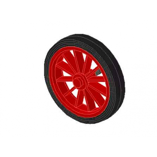 Wheel & Tire Assembly Spoked Large, with Black Tire Smooth - Large (35/36)
