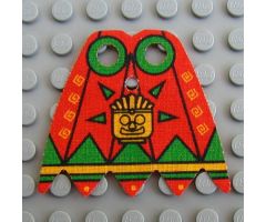 Minifigure, Body Wear Cape Cloth, Angular Points with Amazon Achu Pattern
