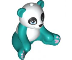 Panda, Friends, Sitting with Bright Light Blue Eyes, Lavender Paws and White Head and Stomach Pattern
