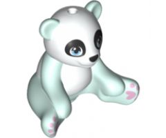 Panda, Friends, Sitting with Bright Light Blue Eyes, Lavender Paws and White Head and Stomach Pattern