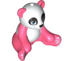 Panda, Friends, Sitting with Bright Light Blue Eyes, Lavender Paws and White Head and Stomach Pattern