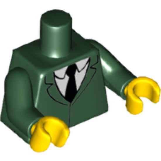 Torso Simpsons Jacket, White Shirt and Black Tie Pattern / Dark Green Arms / Yellow Hands