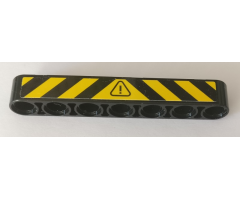 Technic, Liftarm 1 x 7 Thick with Warning Sign and Black and Yellow Danger Stripes Pattern (Sticker) - Set 42082