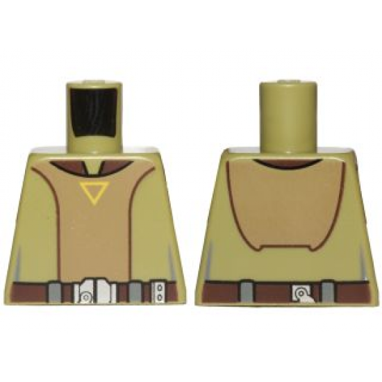 Torso SW Open Shirt with Utility Belt and Yellow Triangle Pattern (Kanan Jarrus)