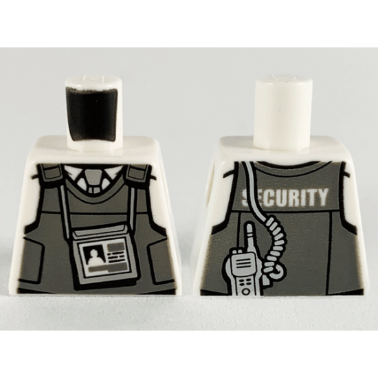 Torso Town Police with Body Armor, Name Tag, Radio, and 'SECURITY' Pattern