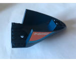 Aircraft Fuselage Curved Aft Section 6 x 10 Bottom with Dark Azure Stripe and Orange Triangle With 'RK60193' and 'Fuel' Pattern on Both Sides (Stickers) - Set 60193
