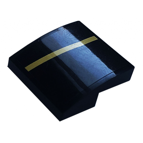 Slope, Curved 2 x 2 with Gold Stripe Pattern Model Right Side (Sticker) - Set 76899
