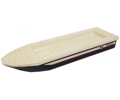 Boat Hull Unitary 32 x 10 x 1 2/3 with White Top with Police Red Line and Badge Logo Pattern on Both Sides (Stickers) - Set 6433