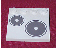 Tile, Modified 4 x 4 with Studs on Edge with Stove Plate Right Pattern (Sticker) - Set 5895