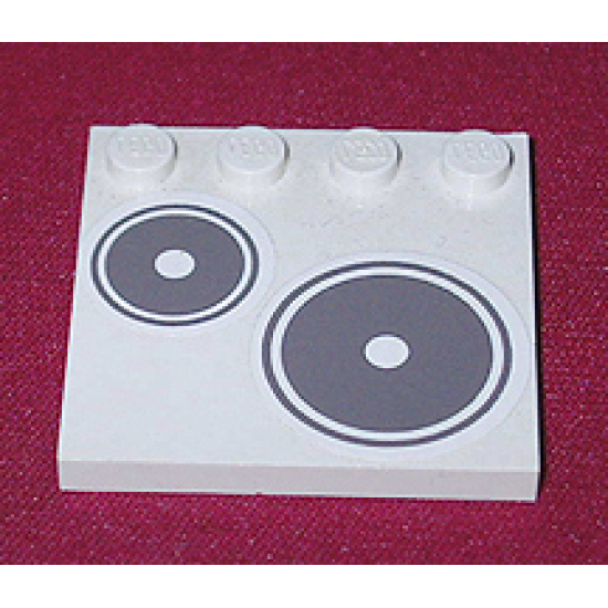 Tile, Modified 4 x 4 with Studs on Edge with Stove Plate Right Pattern (Sticker) - Set 5895