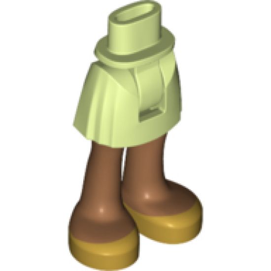 Mini Doll, Legs with Hips and Skirt, Medium Nougat Legs and Gold Shoes Pattern