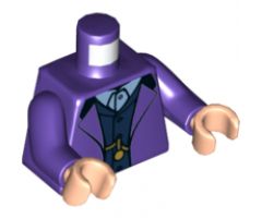 Torso Suit Jacket over Dark Blue Vest and White Button Down Shirt with Gold Chain Watch Pattern / Dark Purple Arms / Light Nougat Hands