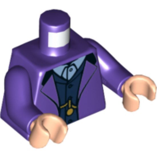 Torso Suit Jacket over Dark Blue Vest and White Button Down Shirt with Gold Chain Watch Pattern / Dark Purple Arms / Light Nougat Hands