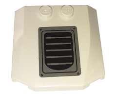 Wedge 4 x 4 x 2/3 Triple Curved with Black & Dark Gray Grille Pattern (Sticker) - Sets 4511 / 10158