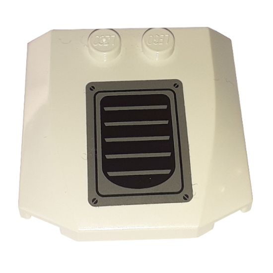Wedge 4 x 4 x 2/3 Triple Curved with Black & Dark Gray Grille Pattern (Sticker) - Sets 4511 / 10158