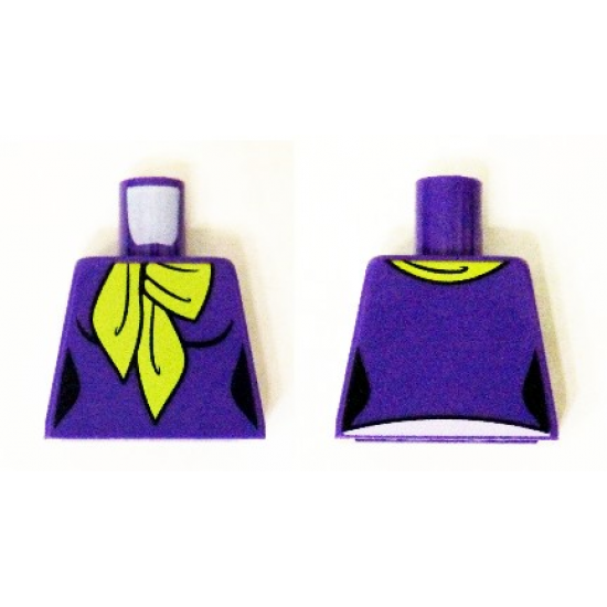 Torso Female Figure with Black Outlines and Lime Scarf Pattern (Daphne)