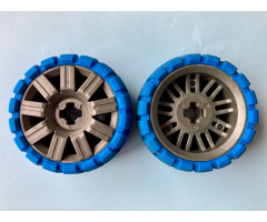 Wheel & Tire Assembly 72 x 34 with Blue Tire 94 x 40 Balloon Offset Tread