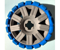Wheel & Tire Assembly 72 x 34 with Blue Tire 94 x 40 Balloon Offset Tread
